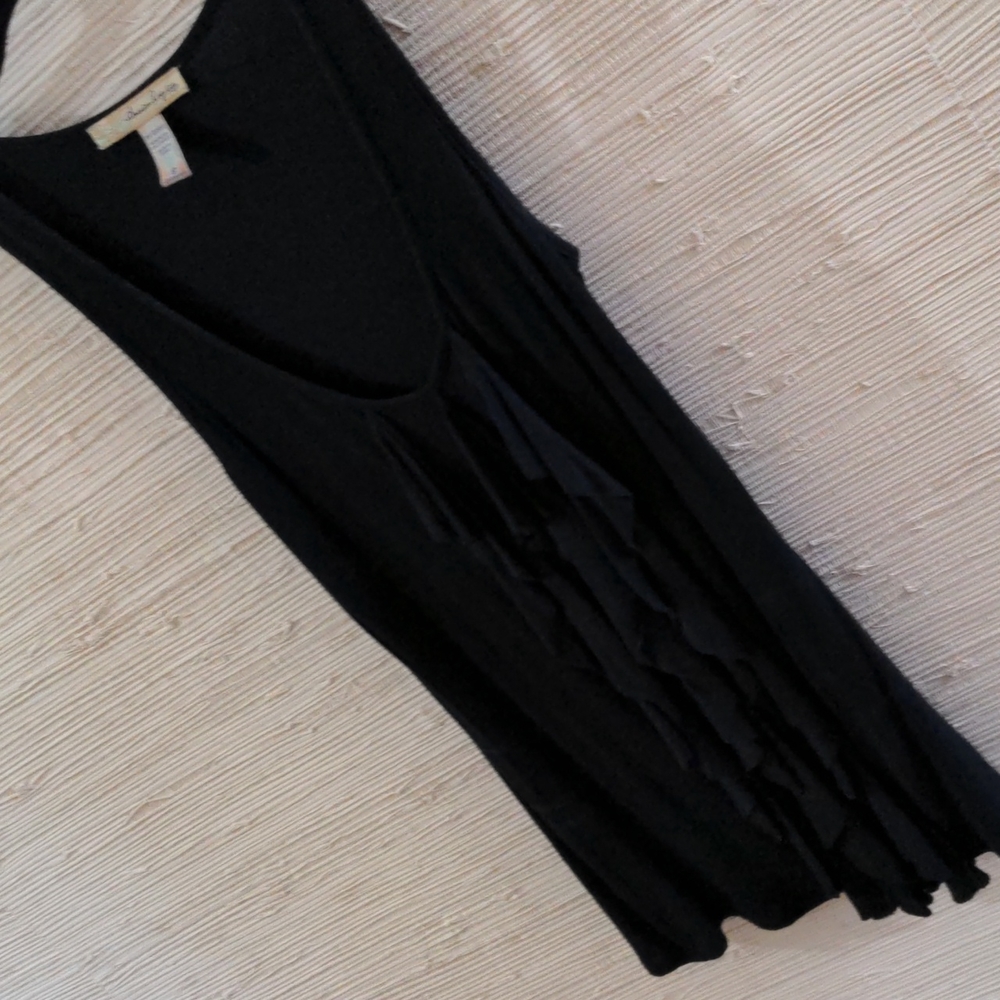 American rag long black knit tank scoop neck S